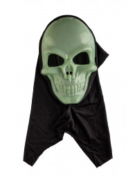 Maschera scheletro g.i.d. in plastica con cappuccio con cav.