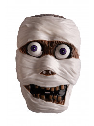 Maschera mummia in plastica con occhi sporgenti con cav.