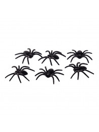 6 ragni neri in vellutino diam. cm.7 ca. su cartoncino