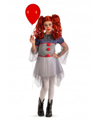 Costume clown horror ragazza T.U. (VII-VIII) in busta c/gancio