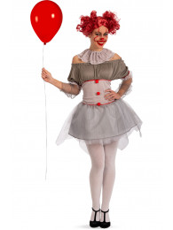 Costume clown horror donna T.U. (S-M) in busta c/gancio